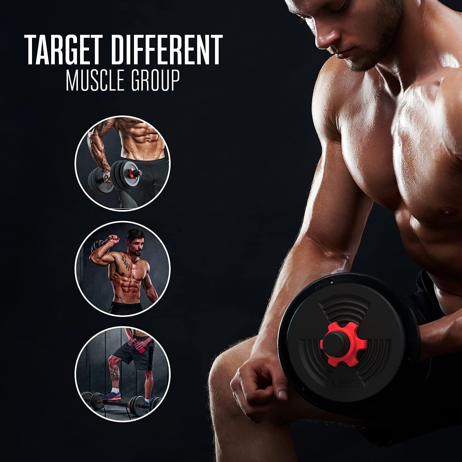 Adjustable 6 in 1 Dumbbell Barbell Kettlebell Set 30–40KG Home Gym