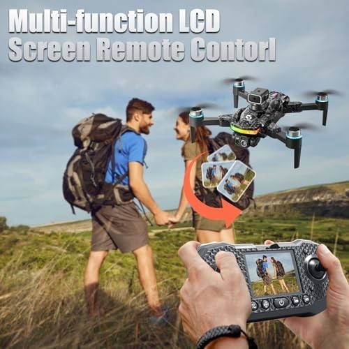 OBEST Mini Drone 1080P Camera Foldable RC Quadcopter 2.4" Screen 2 Batteries