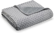 Grey Weighted Blanket Duvet Cover 48x72 Reversible Soft Minky