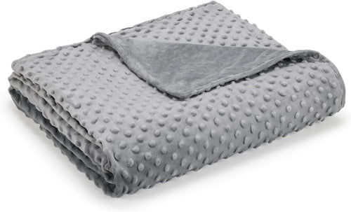 Grey Weighted Blanket Duvet Cover 48x72 Reversible Soft Minky