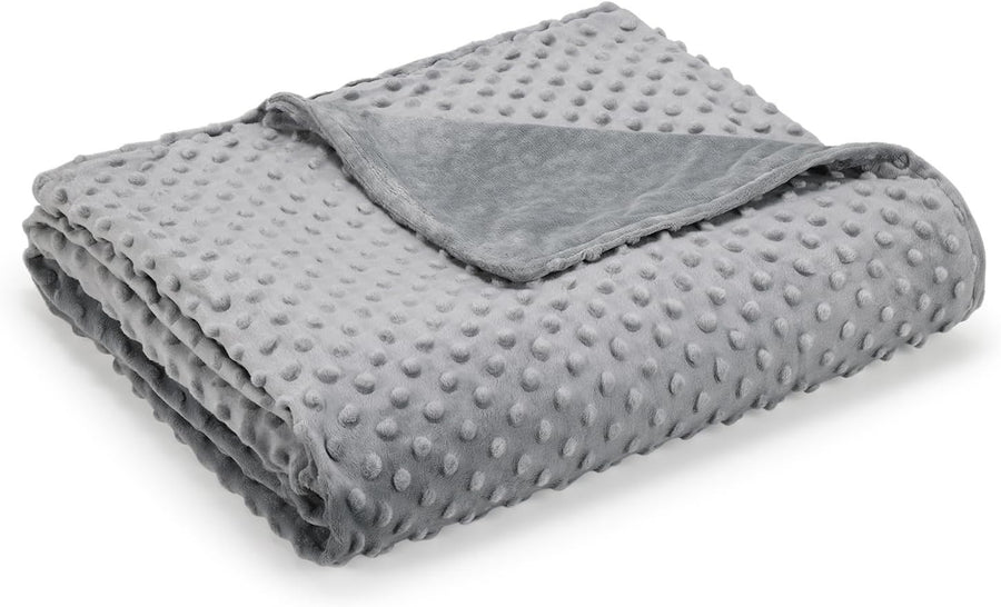 Grey Weighted Blanket Duvet Cover 48x72 Reversible Soft Minky