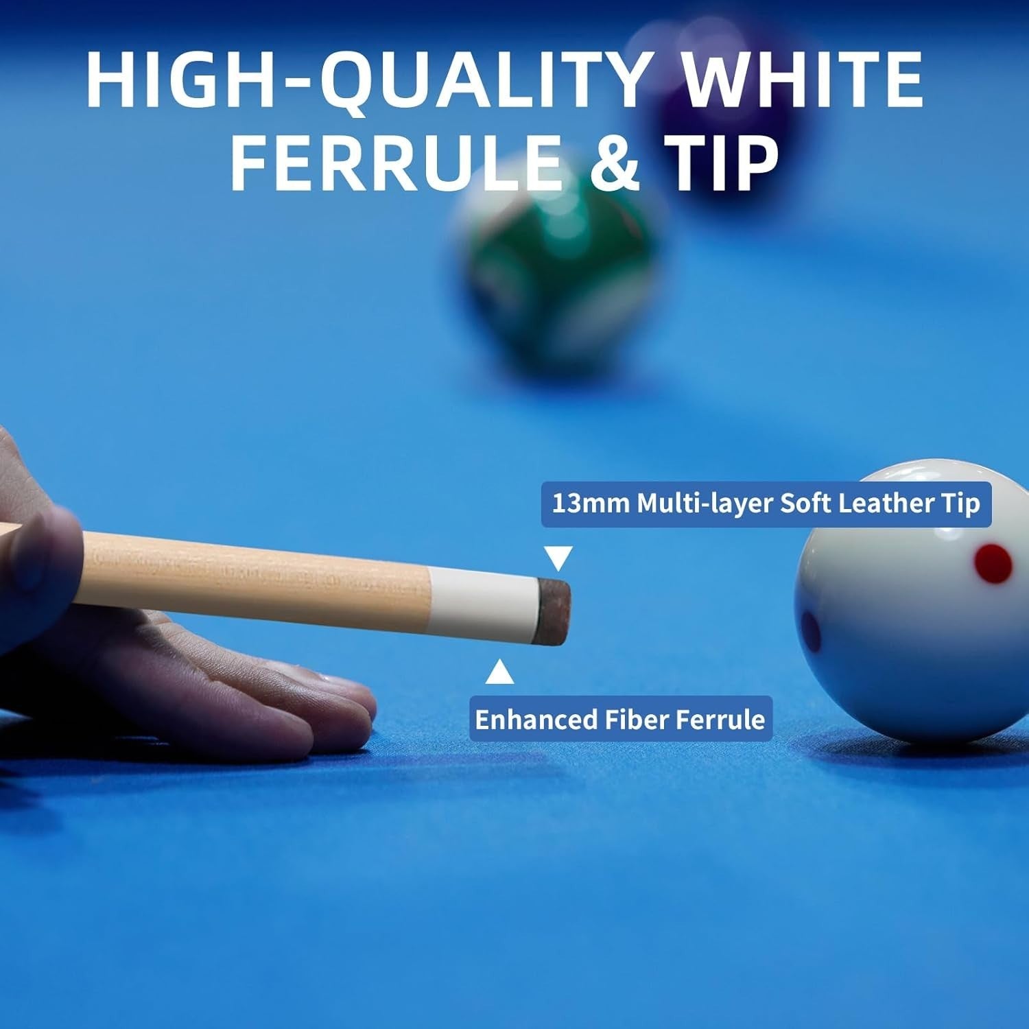 48in Pool Cue Set 4 Sticks 13mm Tip Canadian Wood 2pc 17–21oz