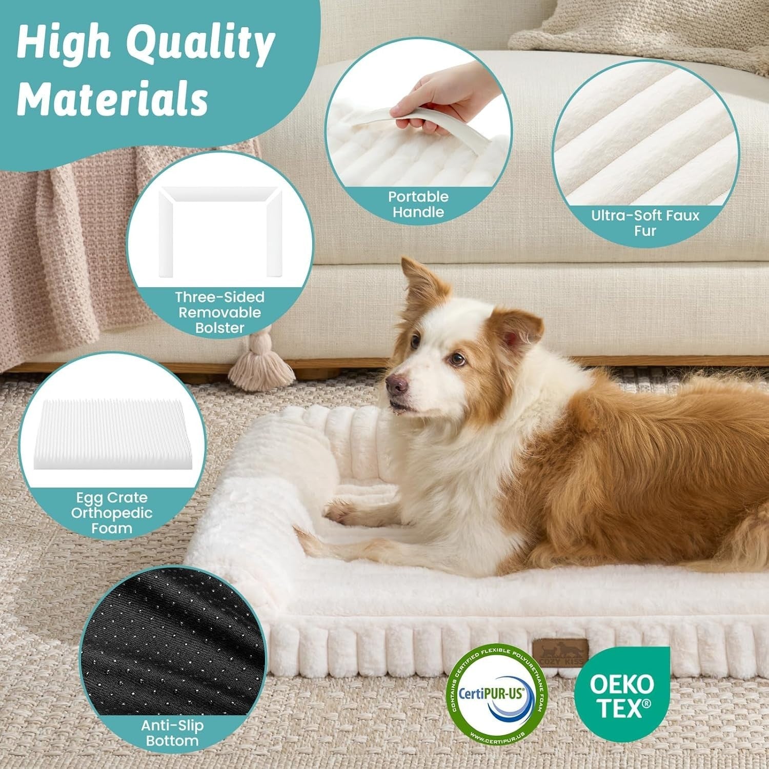 XL Orthopedic Dog Sofa Bed 110x80cm Washable Waterproof