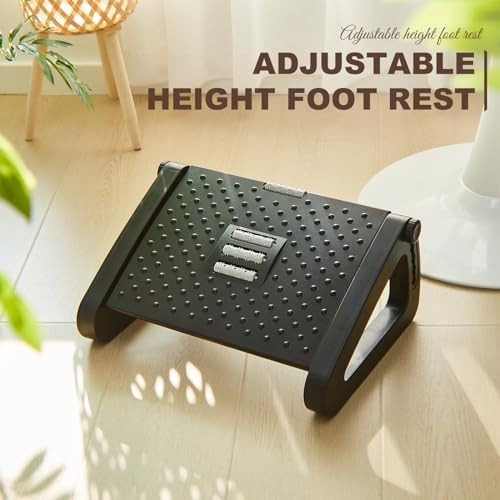 Adjustable Under Desk Foot Rest 6 Heights Ergonomic Massage Office Home