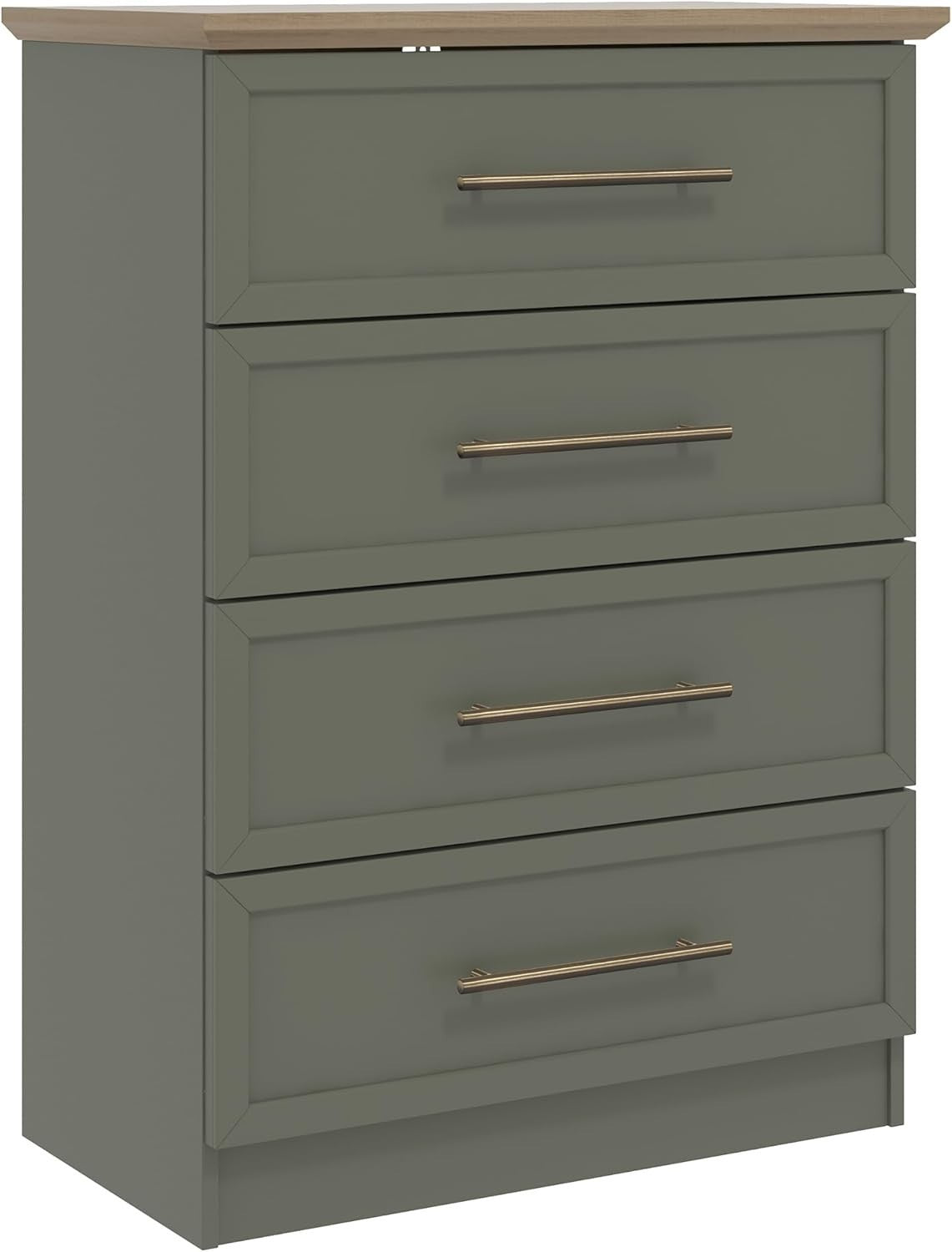 4 Drawer Storage Chest - Bedroom, Hallway & Entryway Organizer, Kale Green