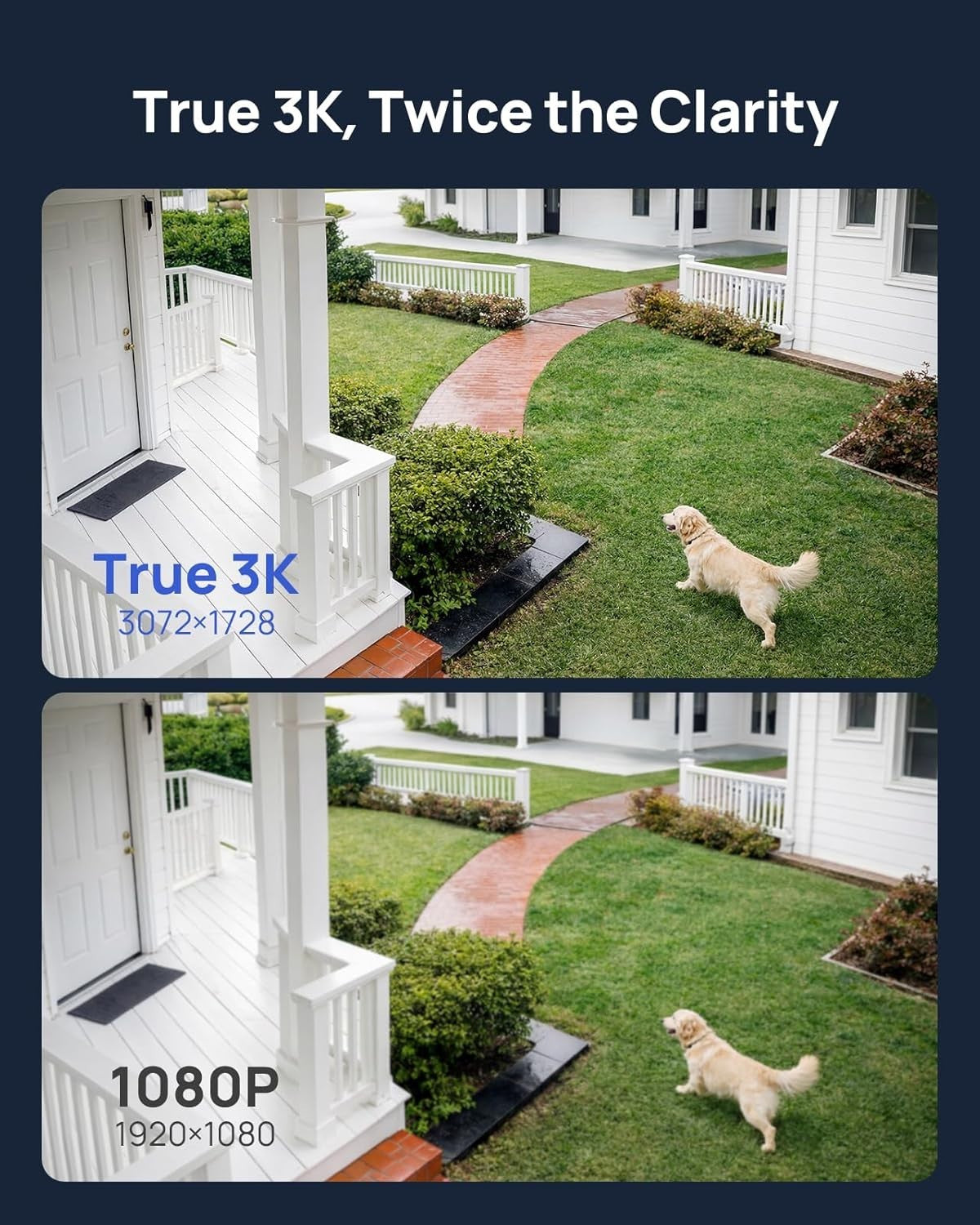 3K PoE Security Camera 2 Pack Color Night Vision 2-Way Audio IP67