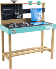 Wooden Mud Kitchen Outdoor Playset w/ Sink Utensils Garden Toy
