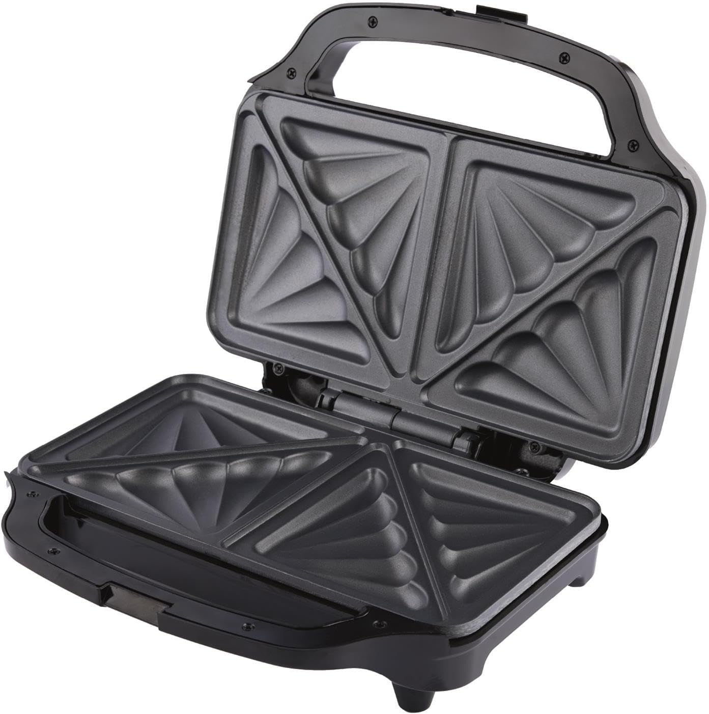 Deep Fill 2-Slice Sandwich Toaster 900W Non-Stick XL Plates Black