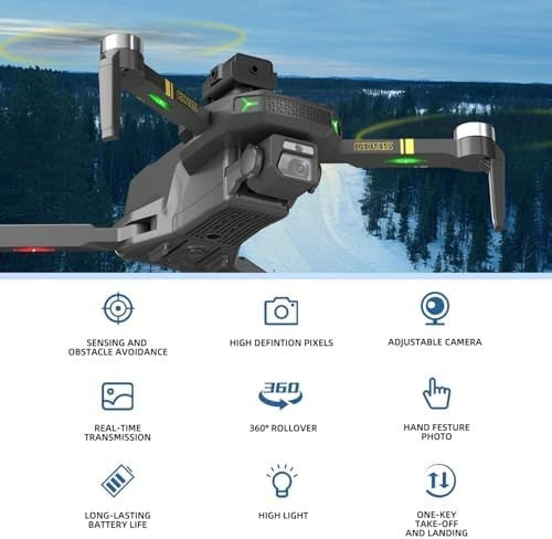 1080P HD Foldable Drone with Camera Altitude Hold 360 Flip Gesture Control Toy