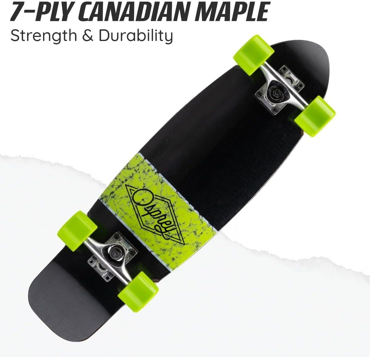 Cruiser Skateboard 27.5in Complete Maple Beginner Smooth Ride