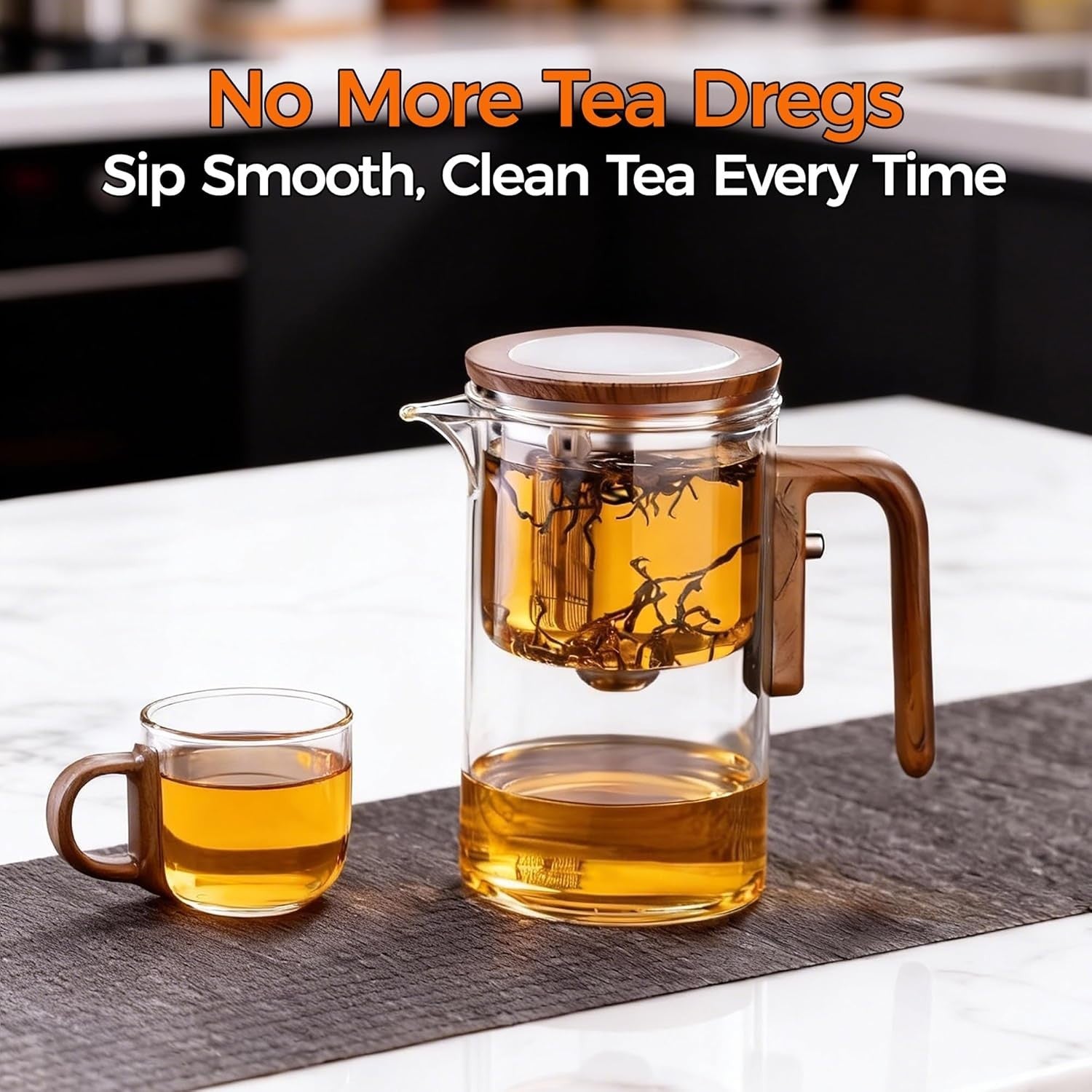 Magic Glass Teapot 600ml Magnetic Infuser Loose Leaf Tea Maker