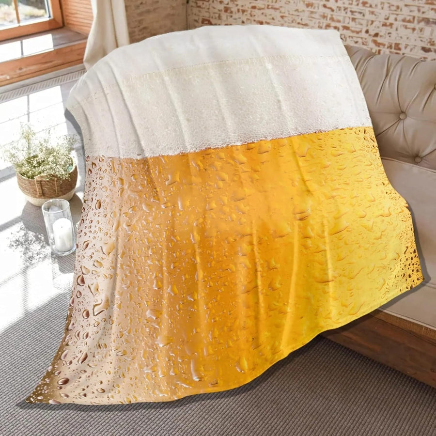 Beer Pattern Weighted Blanket 180x220cm Flannel Super Soft & Cozy