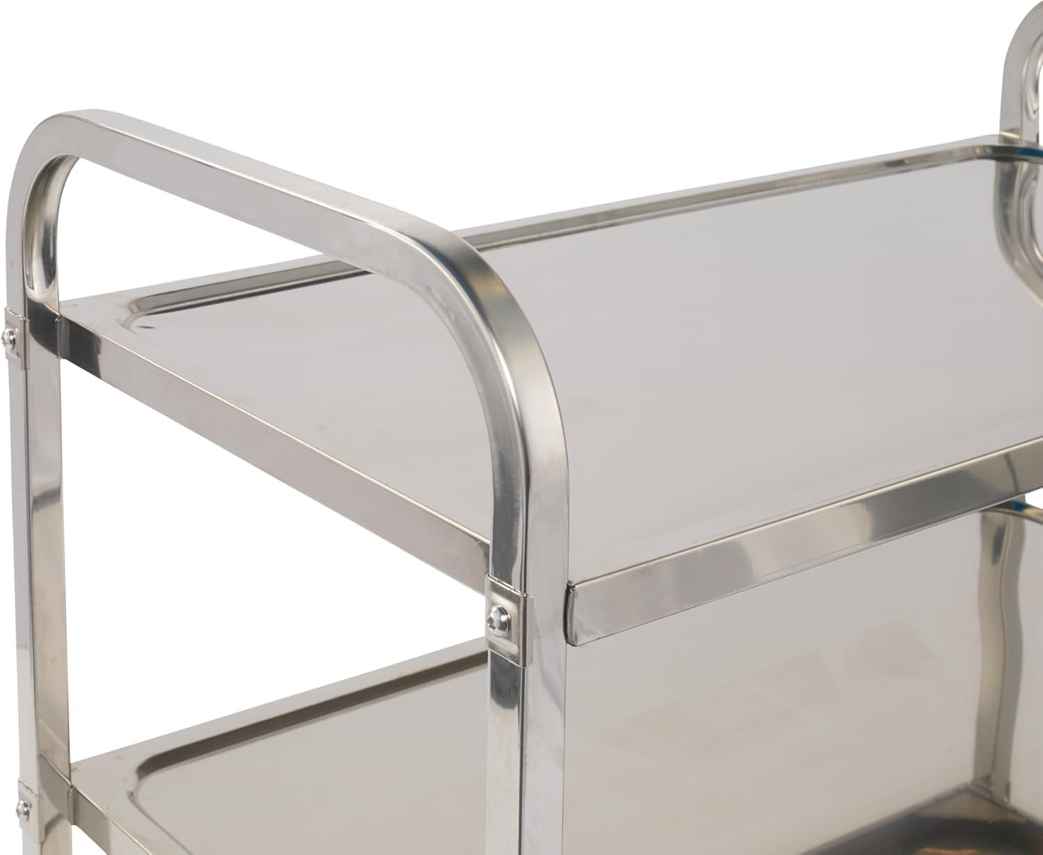 3 Tier Stainless Steel Catering Trolley w/ Locking Castors