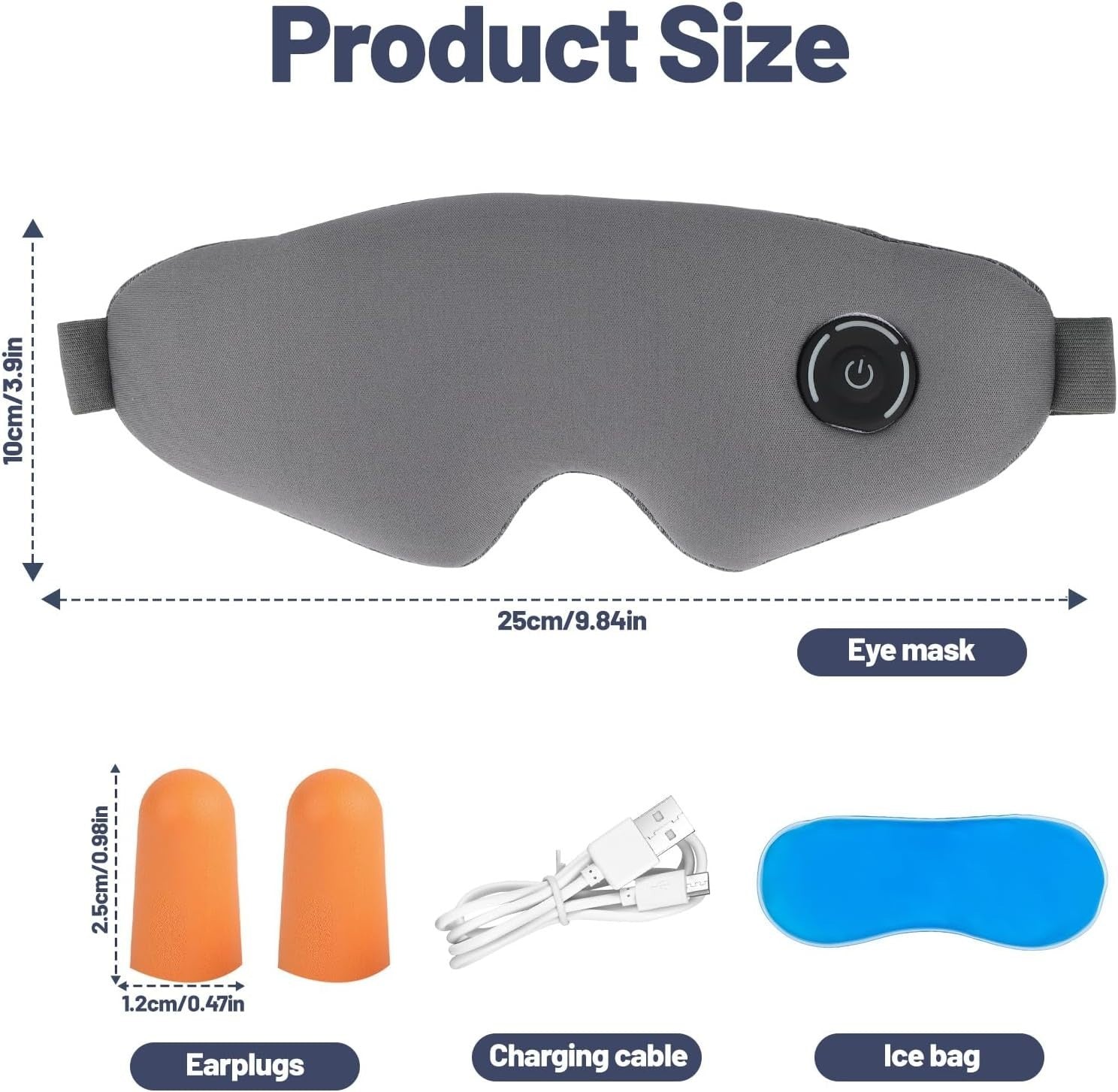 Rechargeable Heated Eye Mask Hot Cold Compress Sleep Aid