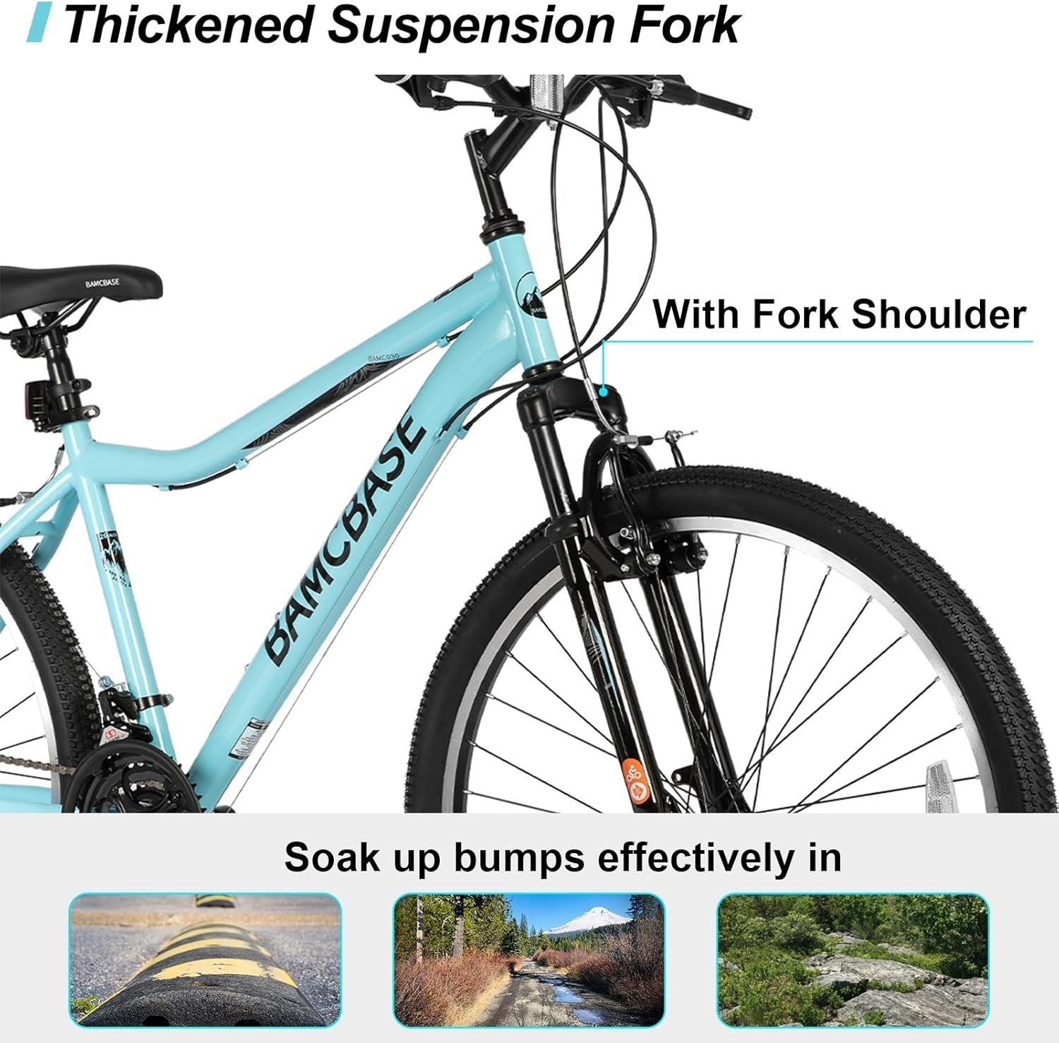 26” Mountain Bike 21 Speed Adult MTB with Suspension Fork & Dual V Brakes