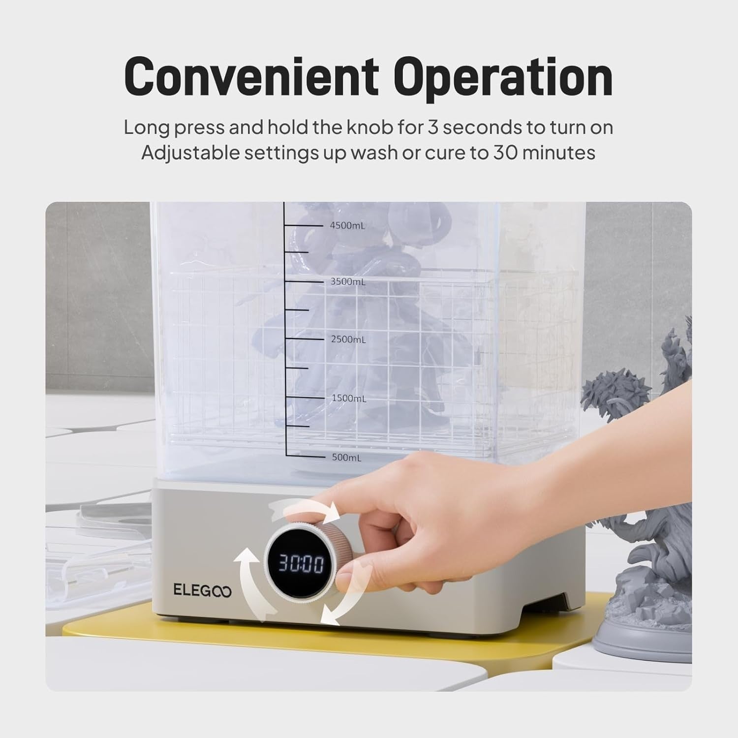 Resin Wash & Cure Station Large Models 360° UV Handheld Lamp