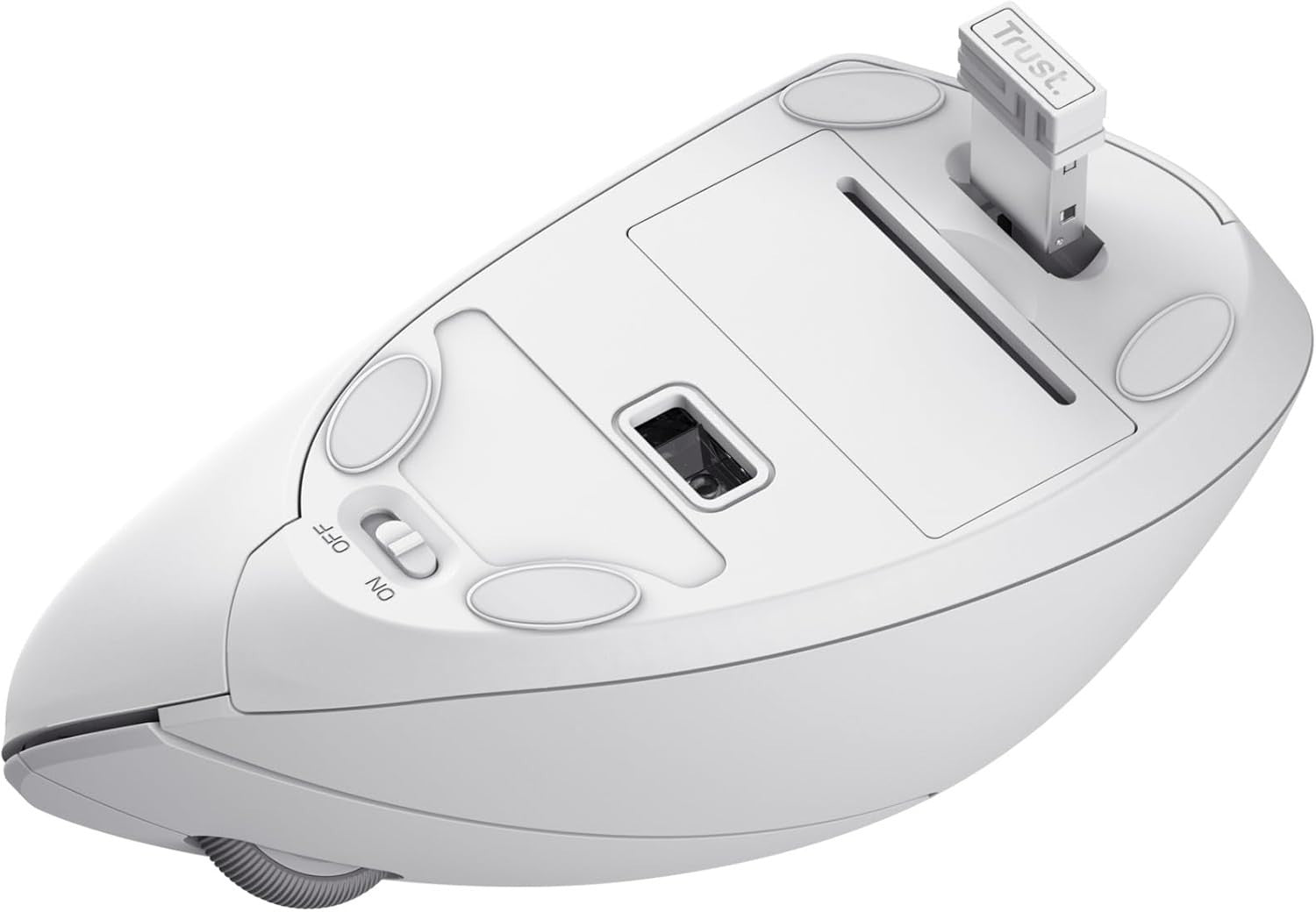 Vertical Ergonomic Wireless Mouse 6 Button 1600 DPI USB White