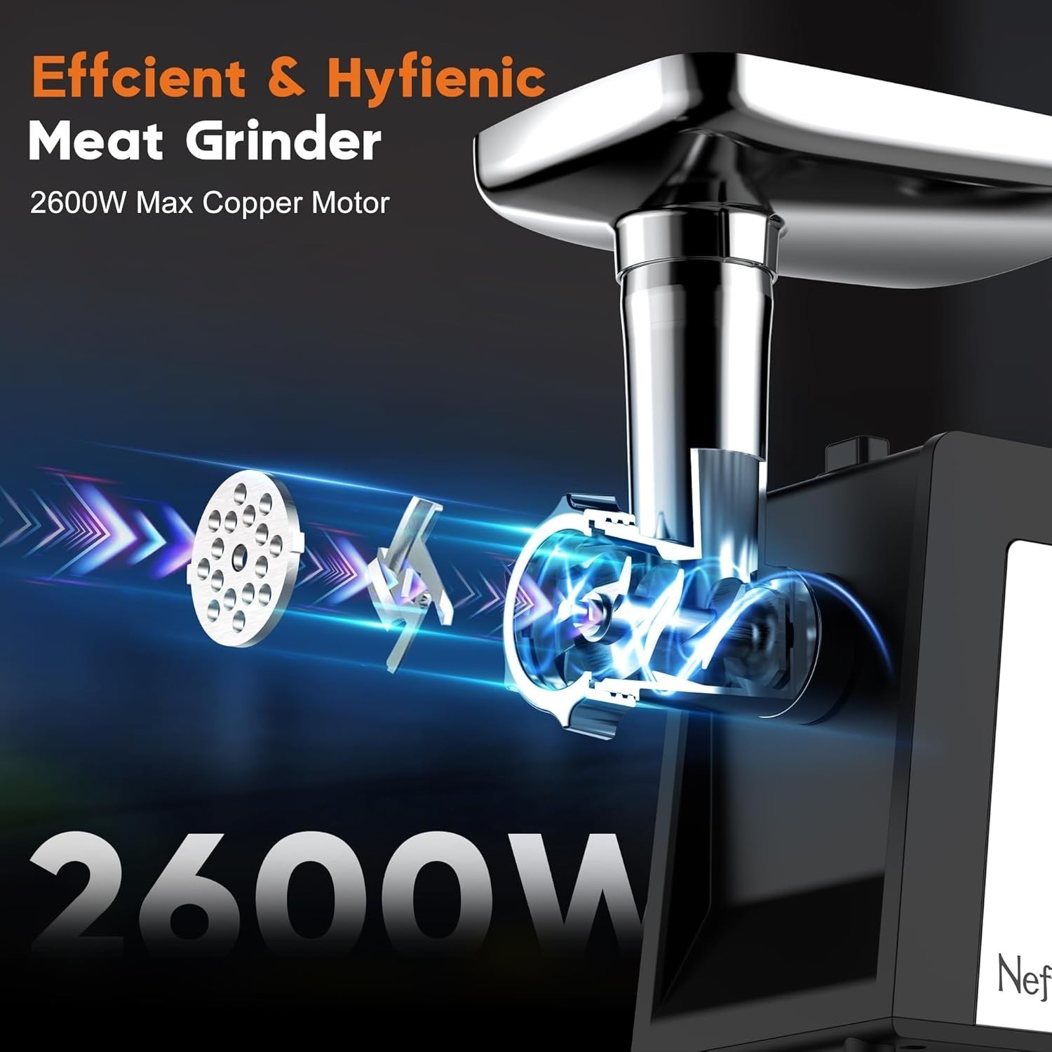 2600W Electric Meat Grinder Sausage Maker Food Mincer 3 Grinding Plates
