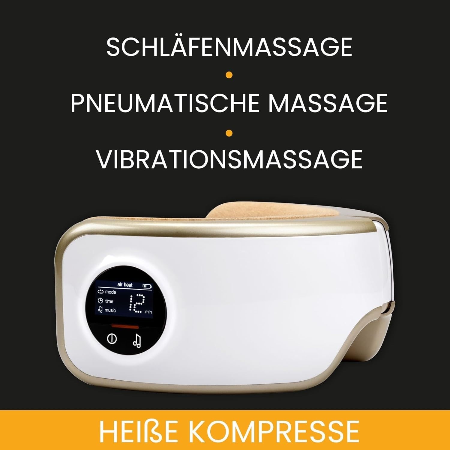 Wireless Eye Massager Air Pressure Heat Music Migraine Relief