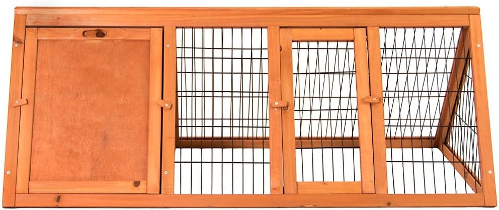 Large Outdoor Rabbit Run Hutch Triangle Wooden Guinea Pig Enclosure Secure