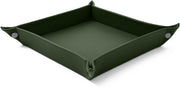 Leather Valet Tray Green – Desk Organiser for Keys, Coins & Jewellery