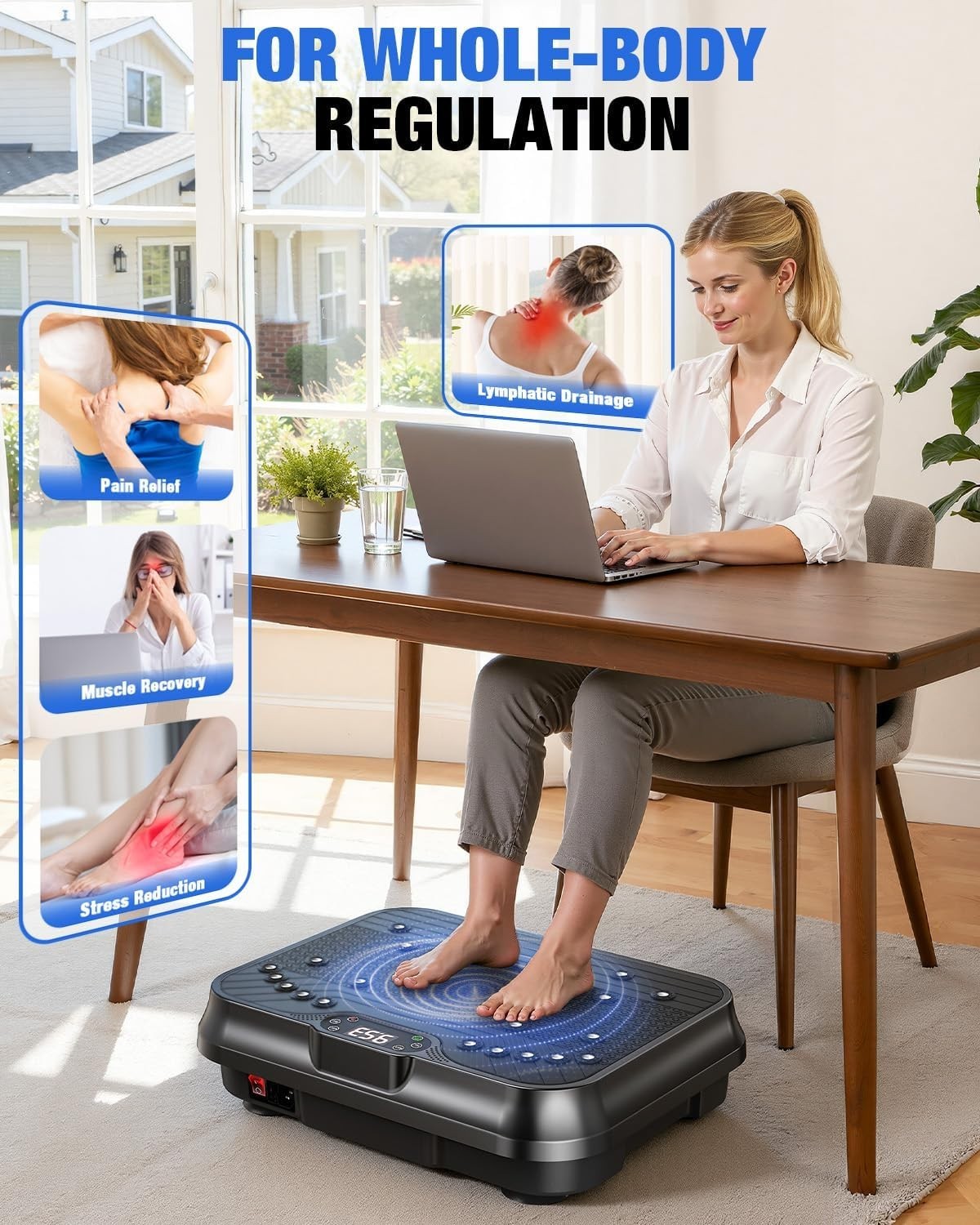 High Speed Vibration Plate Weight Loss Platform Remote Bands 450lb