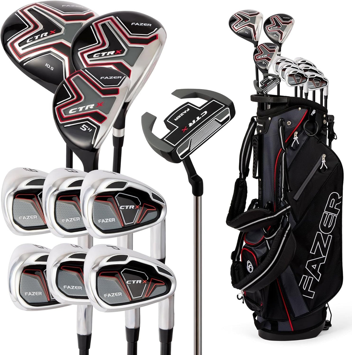 Mens Right Hand Golf Club Set Driver Irons Putter Stand Bag