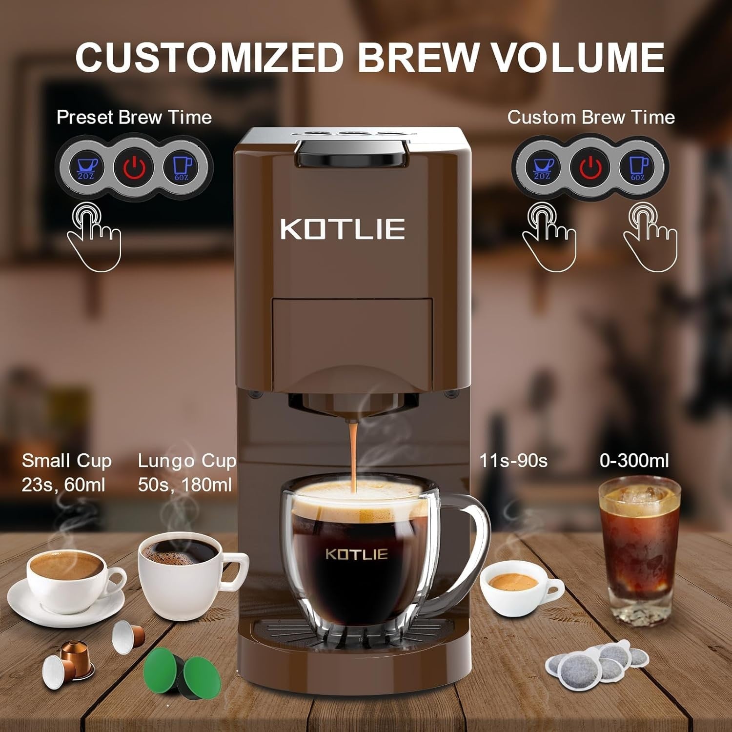 4-in-1 Espresso Coffee Maker | 19Bar High Pressure | Multi Capsule