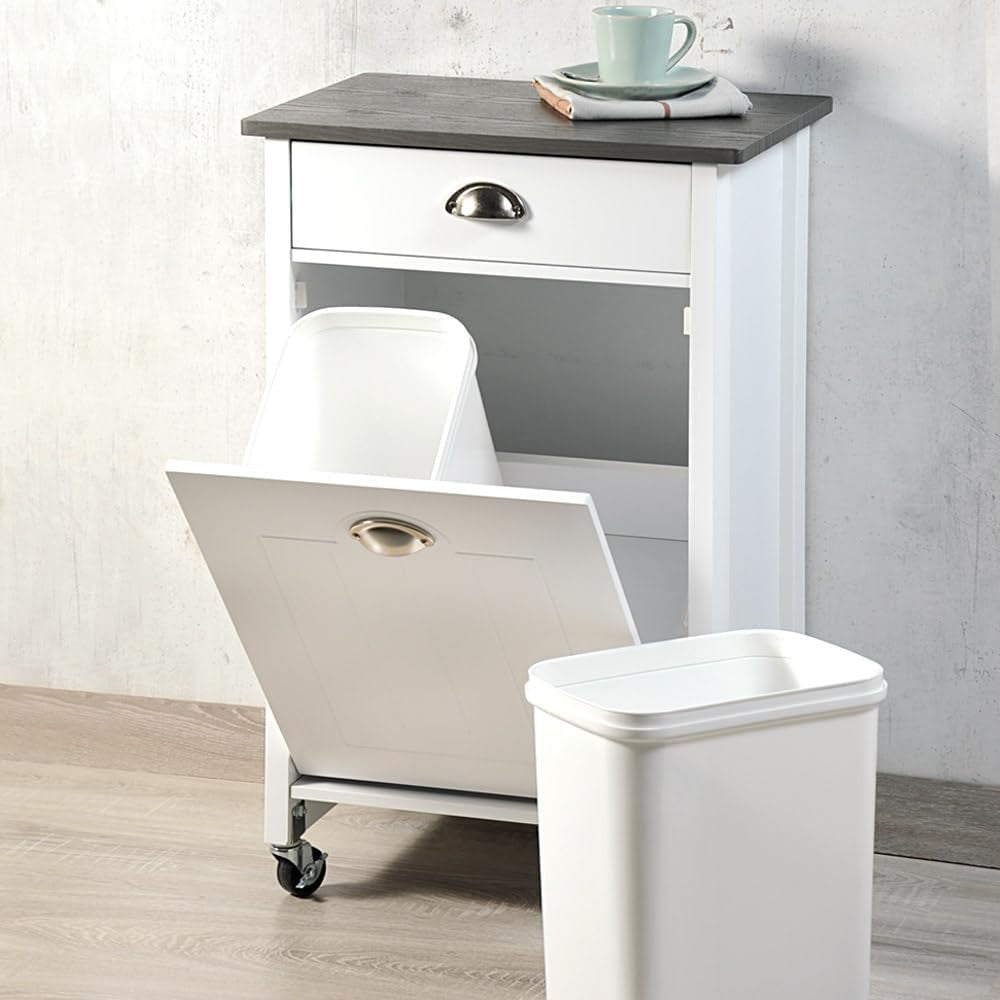 Kitchen Trolley Waste Recycling Bin Cabinet Drawer Wheels Space Saving