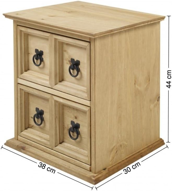 Solid Pine CD Storage Unit 2x2 Wooden Cabinet Side End Table Rustic