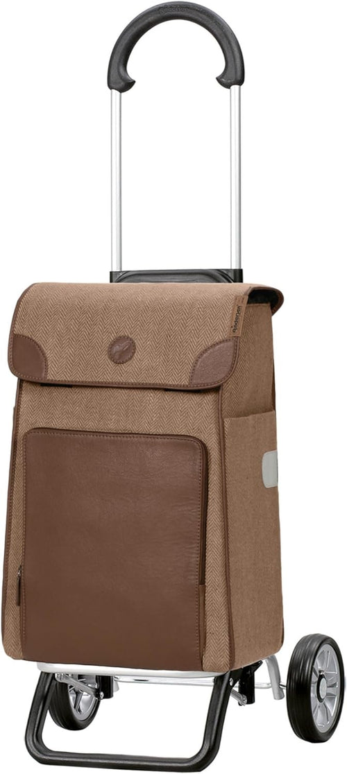 Luxury Shopping Trolley 38L Handmade Leather Lightweight Aluminium Removable