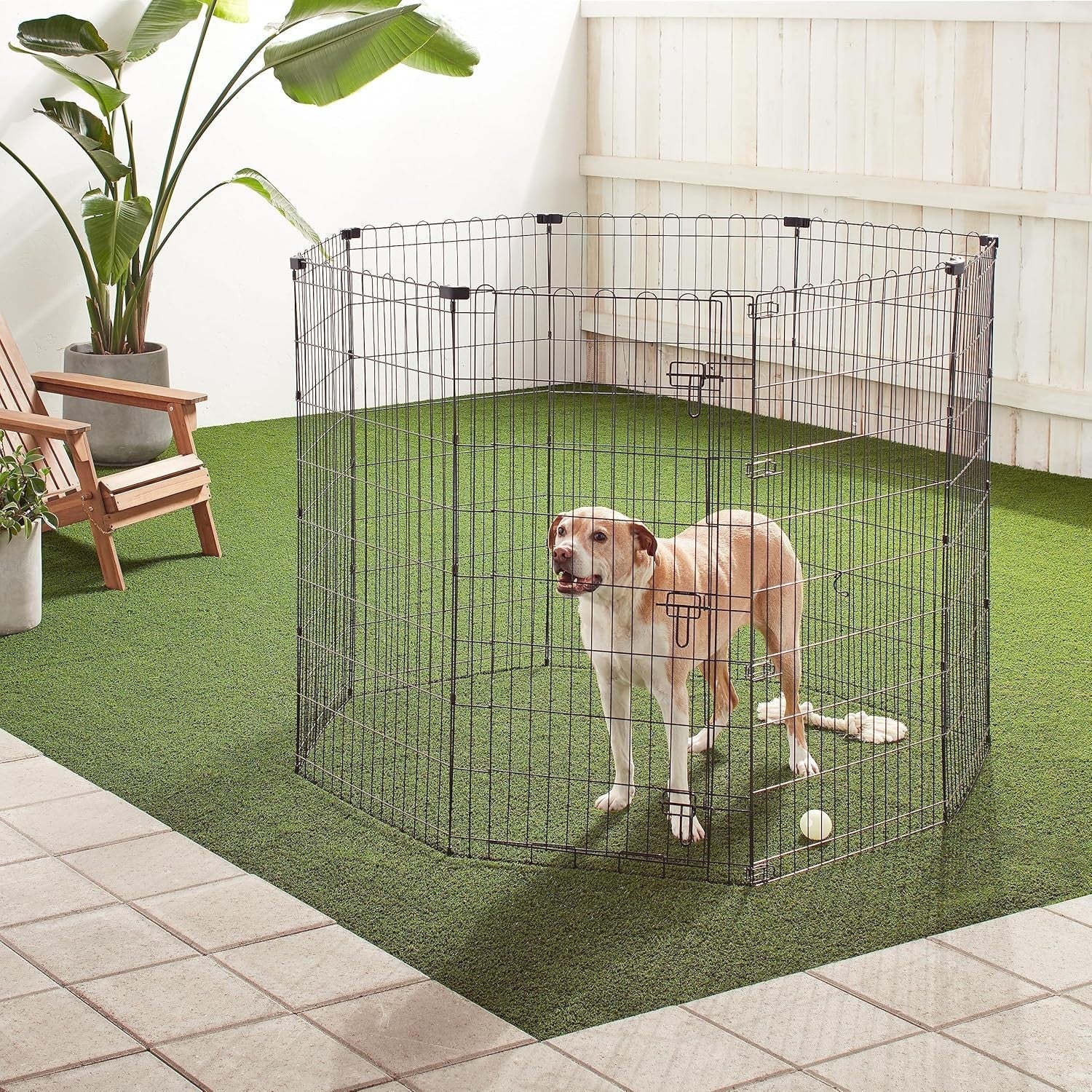 Heavy Duty Dog Playpen with Door 122cm High Metal Fence Indoor Outdoor Pet Pen