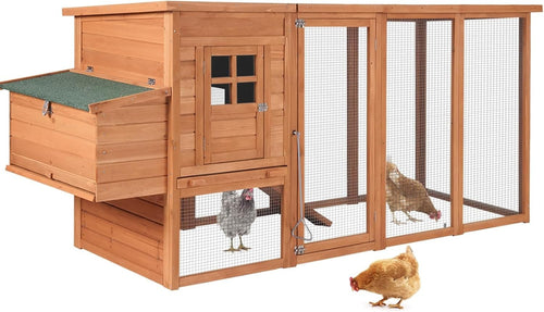 Large Wooden Chicken Coop with Run Nest Box Slide Out Tray 4–6 Hens