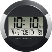 Wireless Radio Controlled Digital Wall Clock Temp Date Large Display Modern