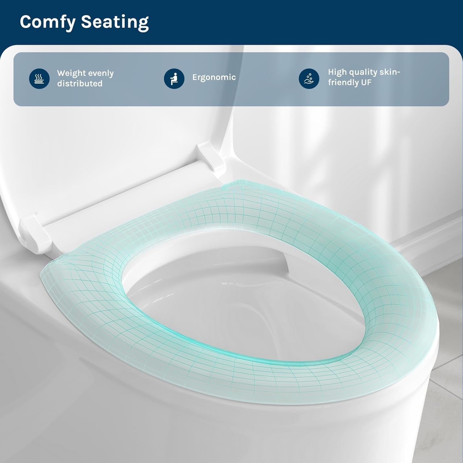 Soft Close Toilet Seat O-Shape Duroplast Quick Release Adjustable Hinges White