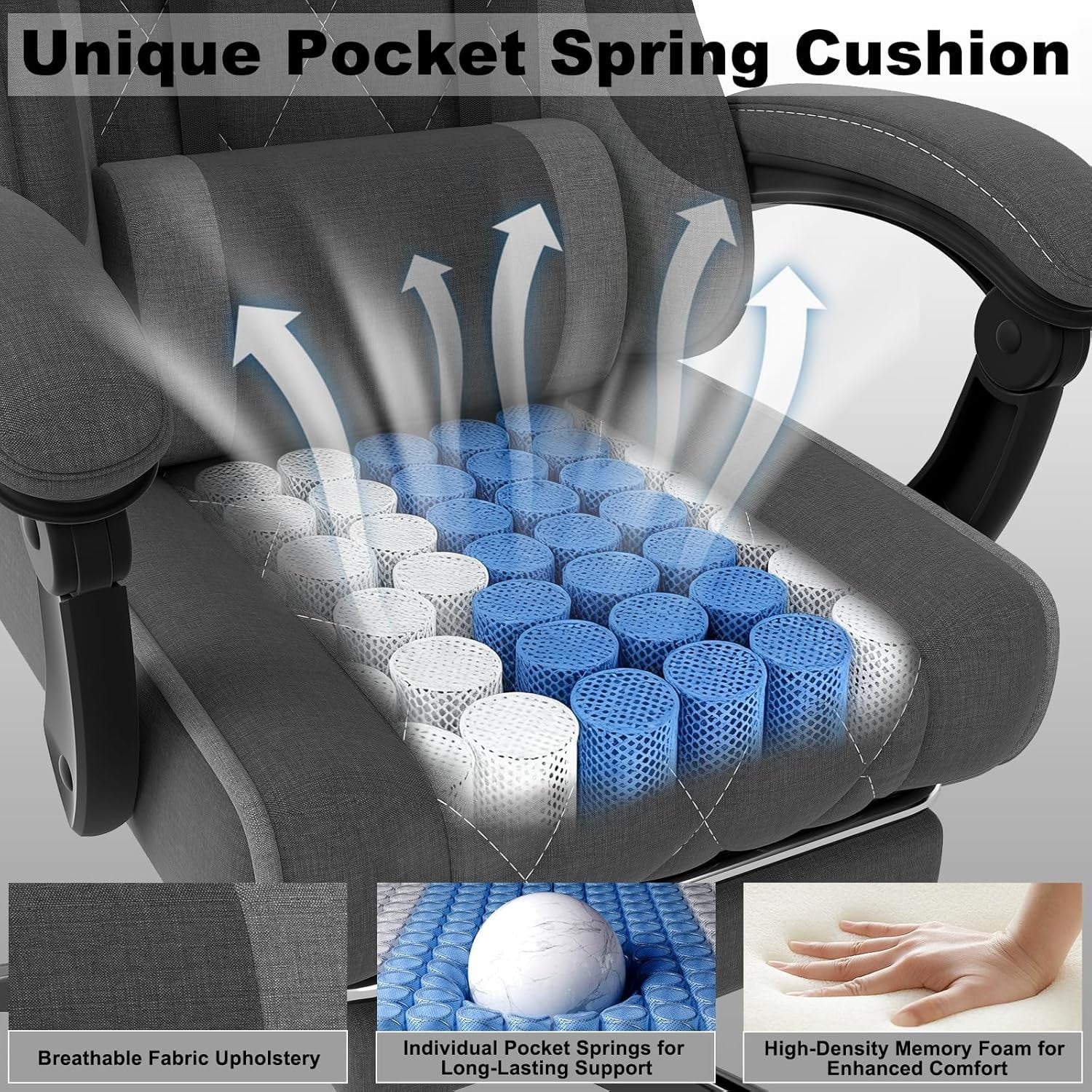 Ergonomic Gaming Chair Recliner w/ Footrest Massage Lumbar 330lbs