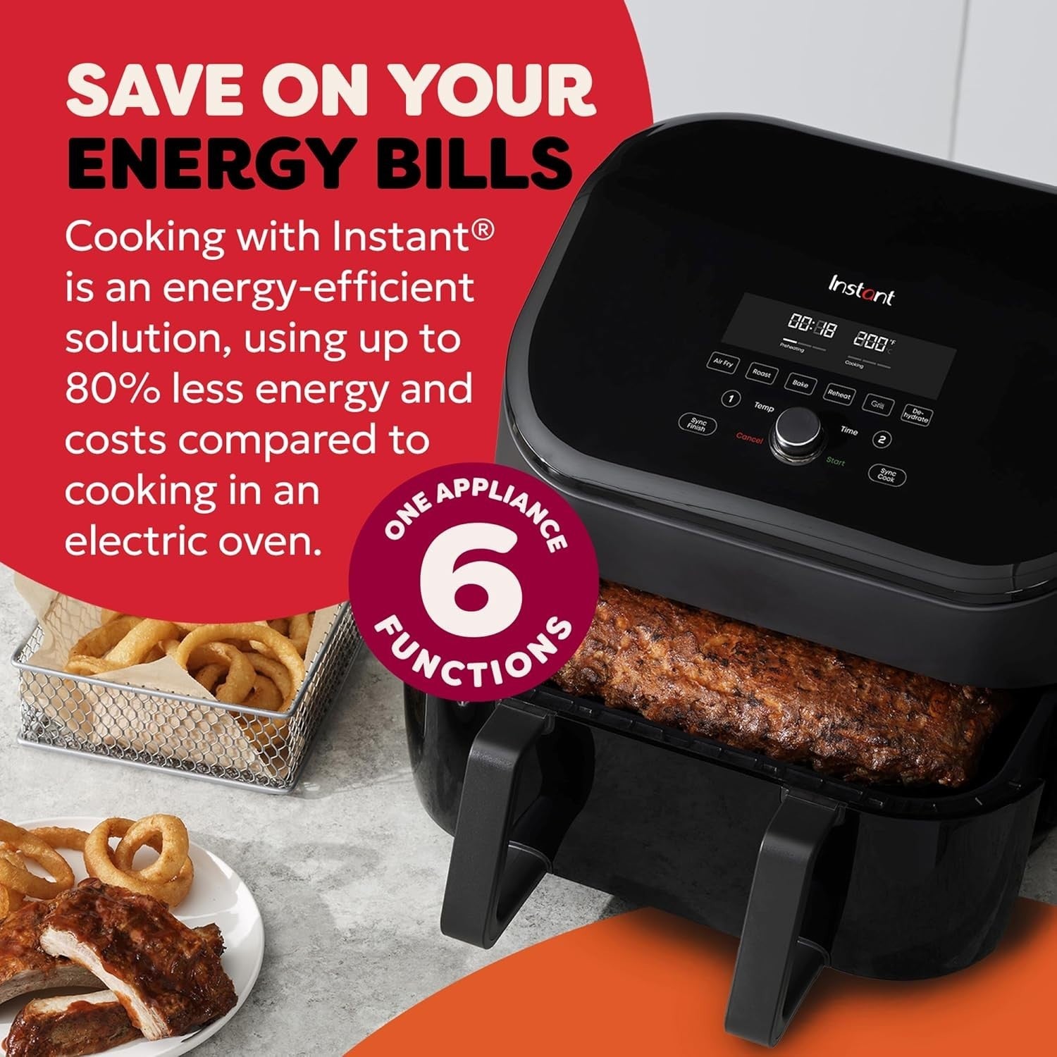 Large Dual-Zone Air Fryer 8.5L Family Size | 8-in-1 Multi Cooker | Energy