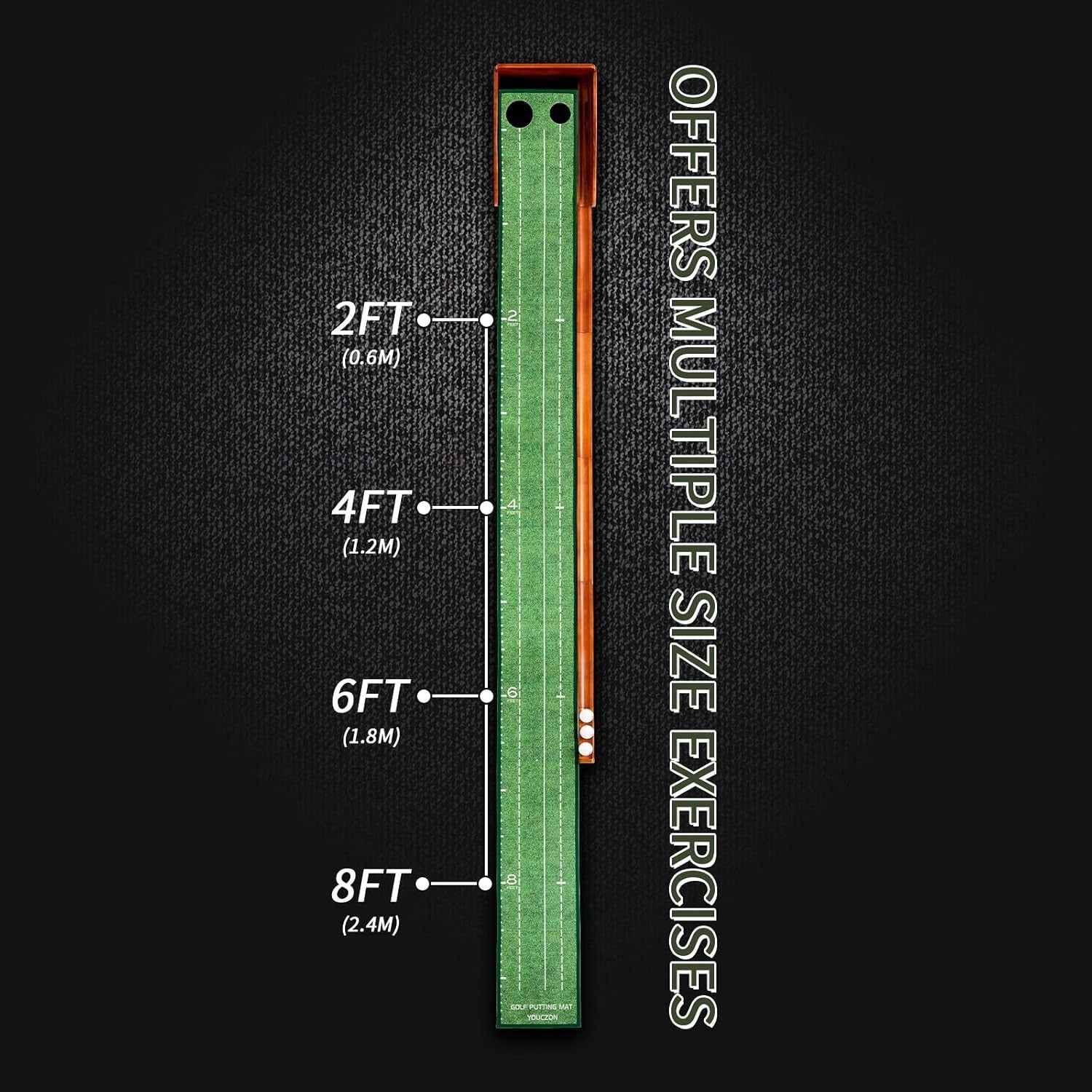 Indoor Putting Green Mat Auto Ball Return Professional Golf Practice Set