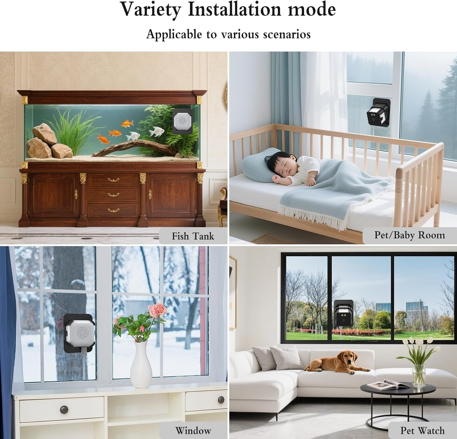 2K Window Security Camera WiFi 5GHz AI Detection 24/7 Recording