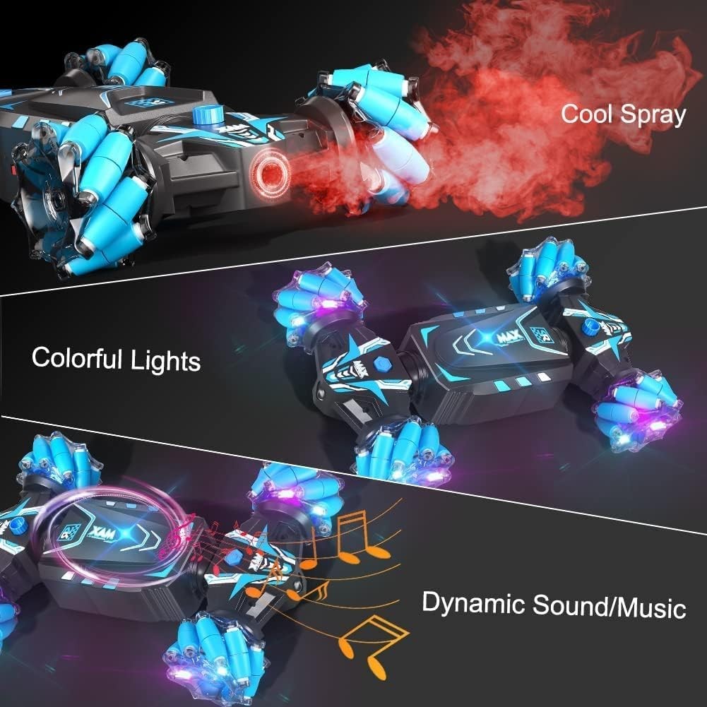 RC Stunt Car 360° Drift 4WD – Gesture & Remote Control, LED Spray Toy Gift