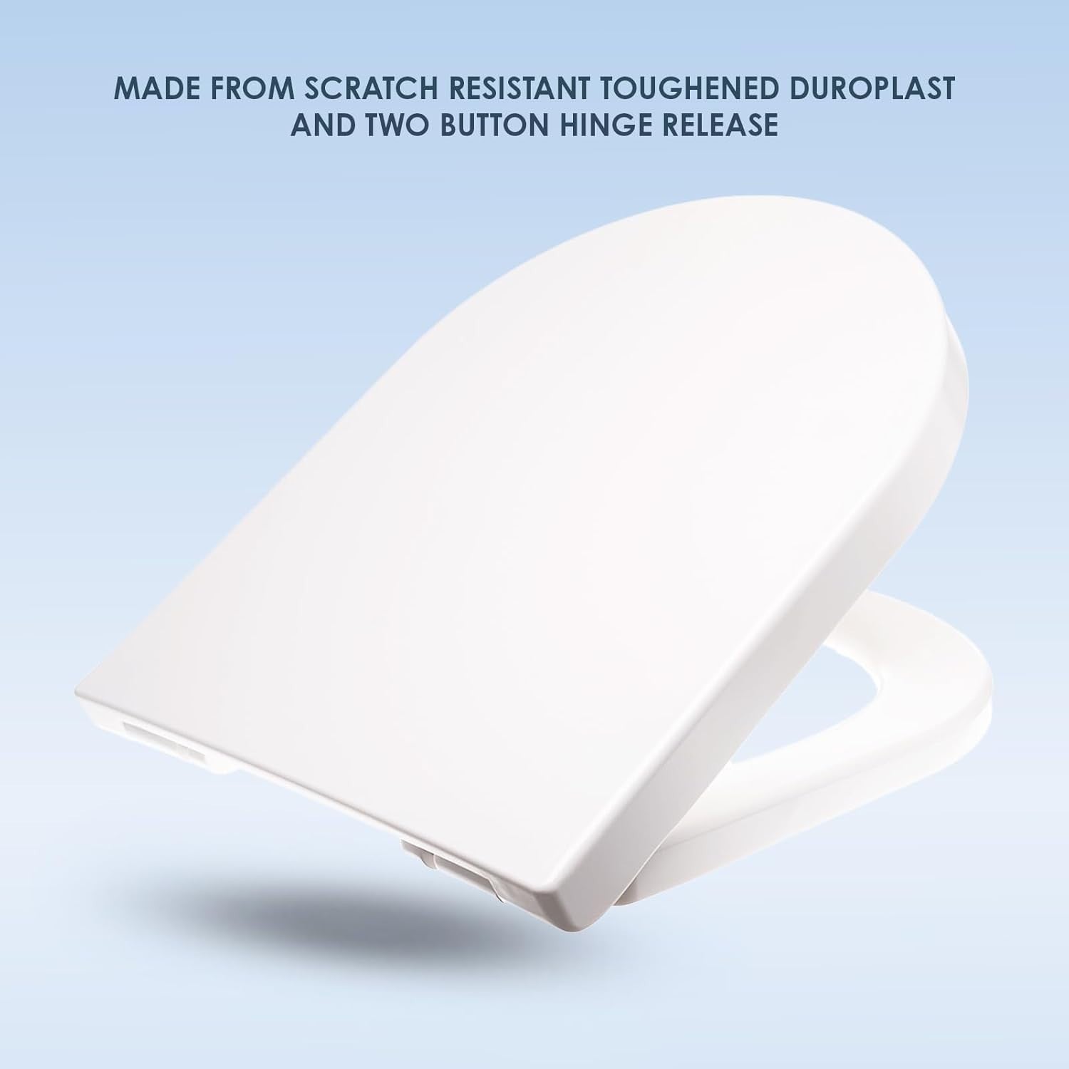 White Duroplast Toilet Seat Soft Close D Shape Quick Release Easy Clean Durable