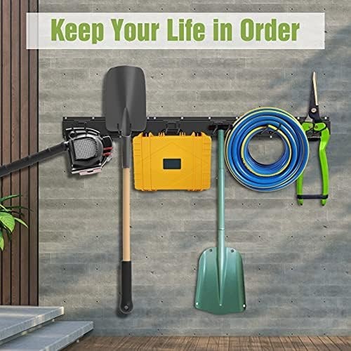 Adjustable Wall Mounted Tool Organizer 48 Inch 6 Hooks Garage Rack