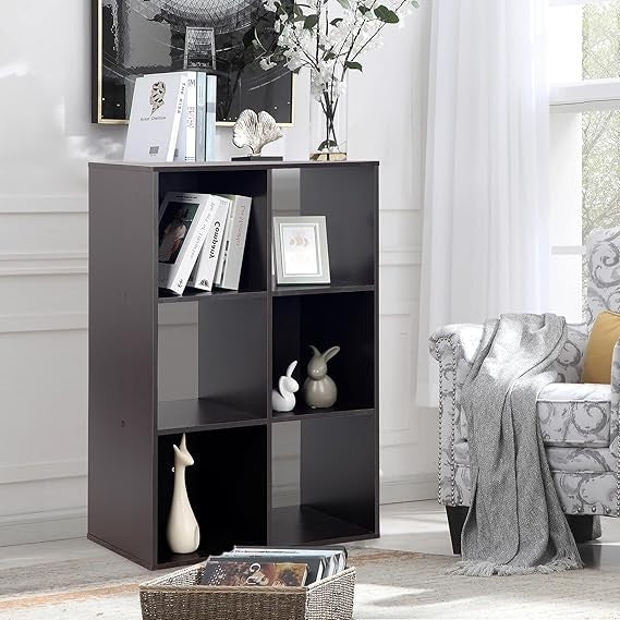 Modern 6 Cube Storage Unit – Freestanding Display Shelf for Living Room Office
