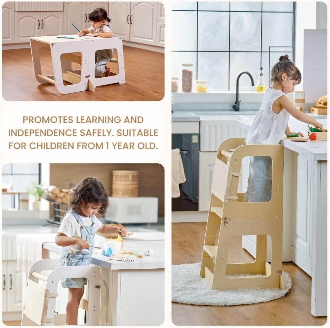 Montessori Learning Tower Adjustable Kids Observation Stool Desk 12M-6Y