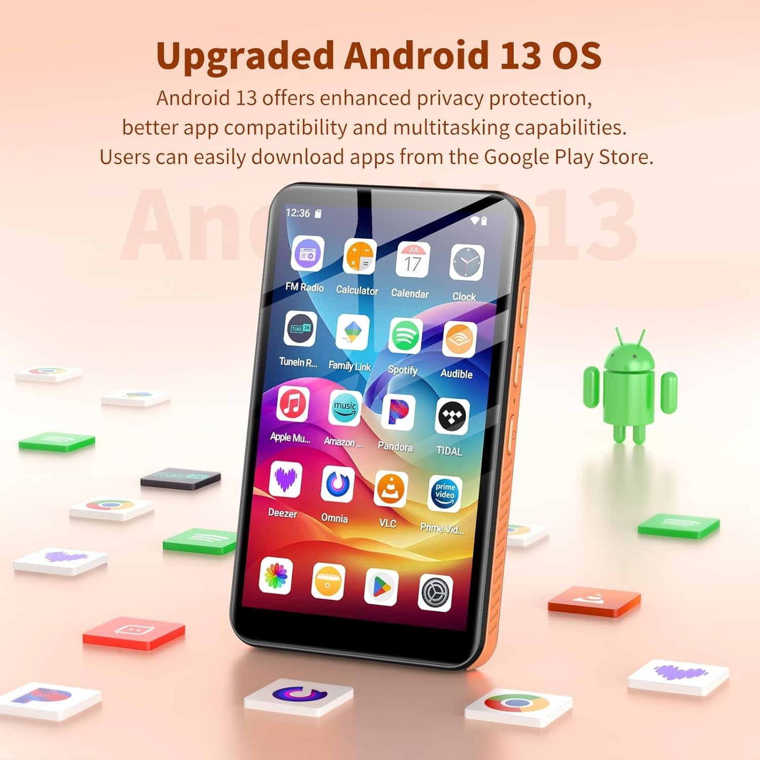 160GB MP3 Player Bluetooth WiFi 4" Touchscreen Android Black