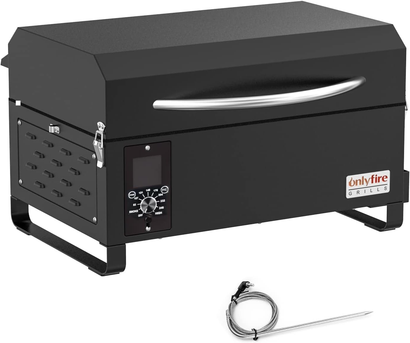 Portable Pellet Smoker BBQ Grill Tabletop 2-Tier Outdoor Cooker Auto Temp