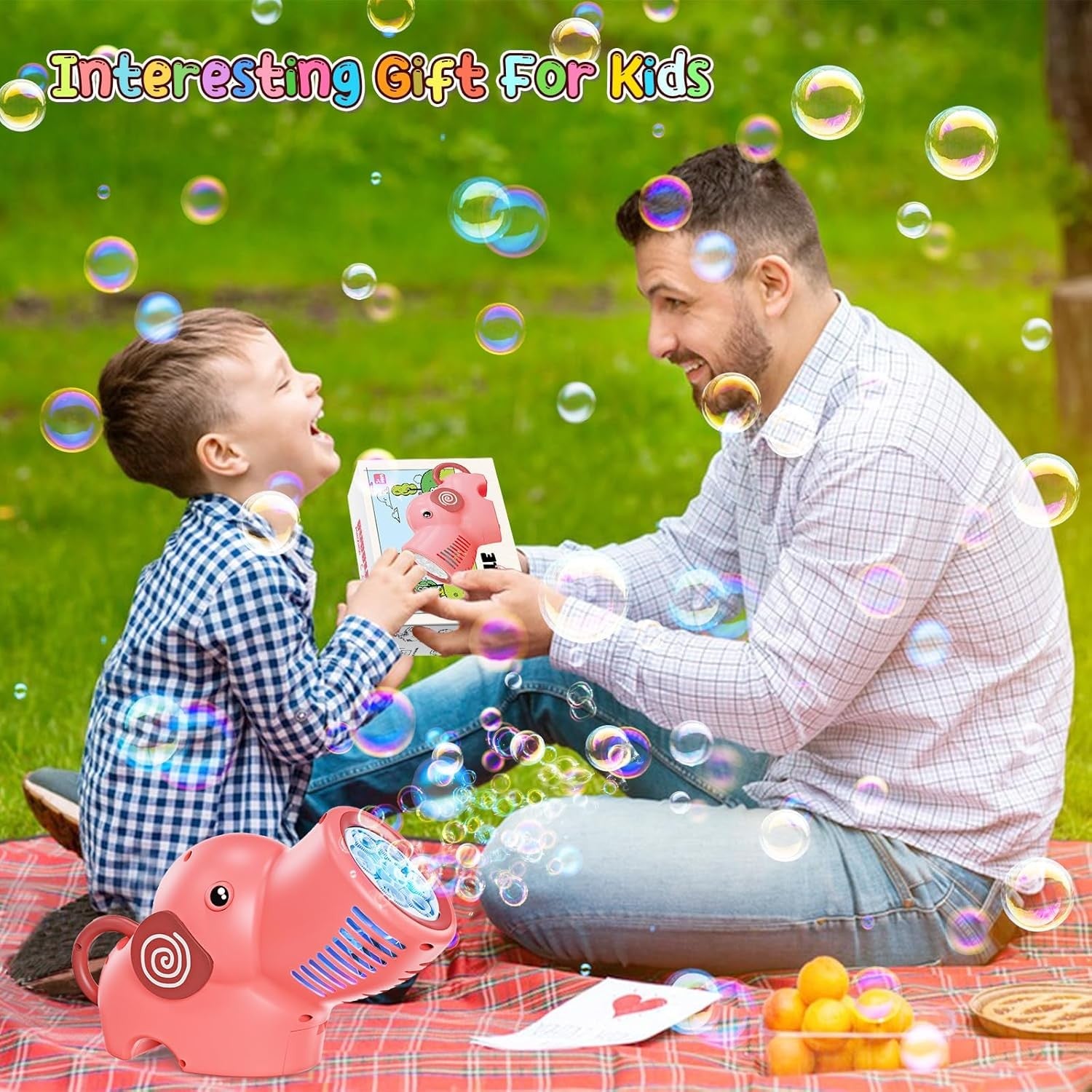 Bubble Gun LED Lights 10000 Bubbles Pink Toy