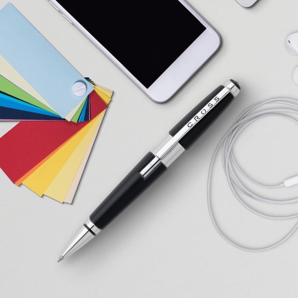 Luxury Jet Black Rollerball Pen Model Edge Gel Ink Smooth Writing