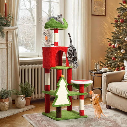 Cat Tree Tower 137cm Level Condo Hammock Sisal Scratching Posts