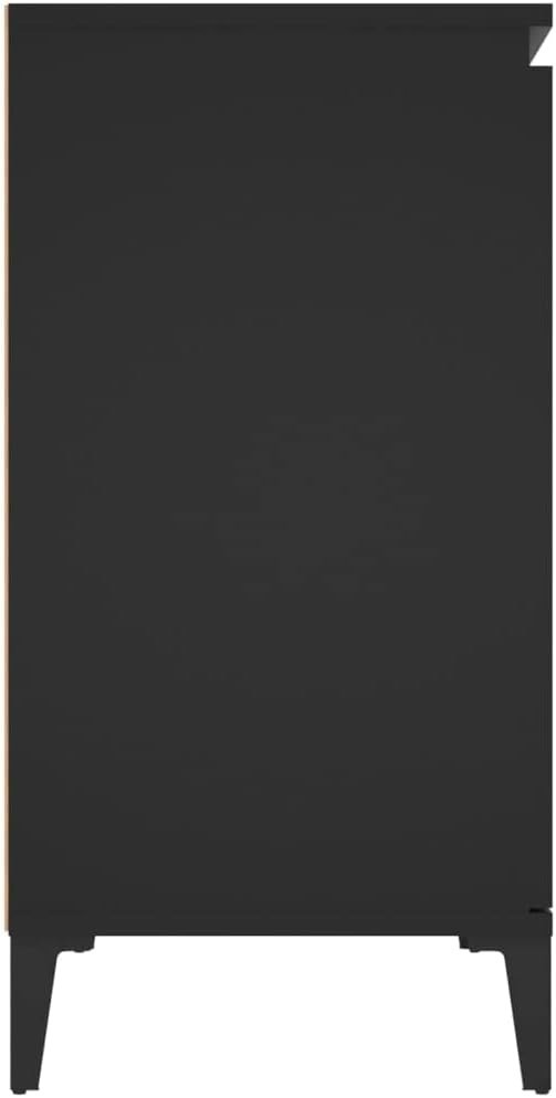 Black Industrial Sideboard Cabinet 2 Doors 2 Drawers Spacious Storage Unit